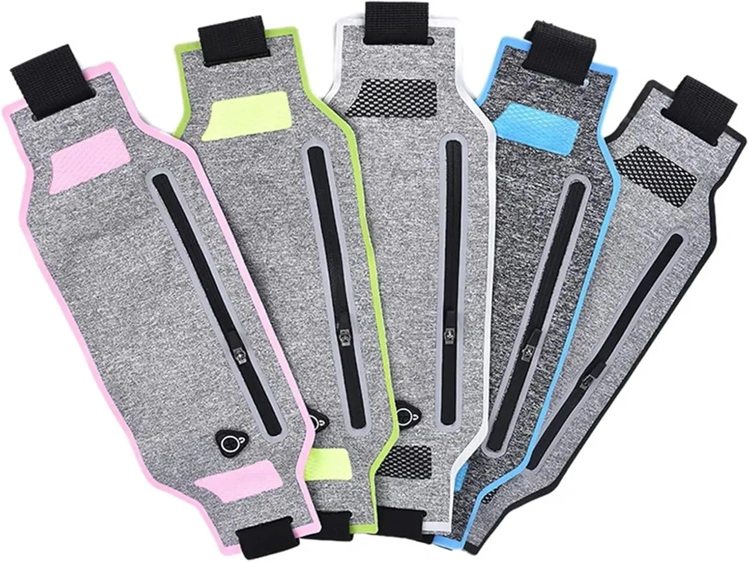 2PCS Ultra-thin Waist Pouch Wallet Belt Bags Fashion Running Sport Bum Bag Pack Travel Belly Waist Money Belt For Fitness and Running(GRAY)