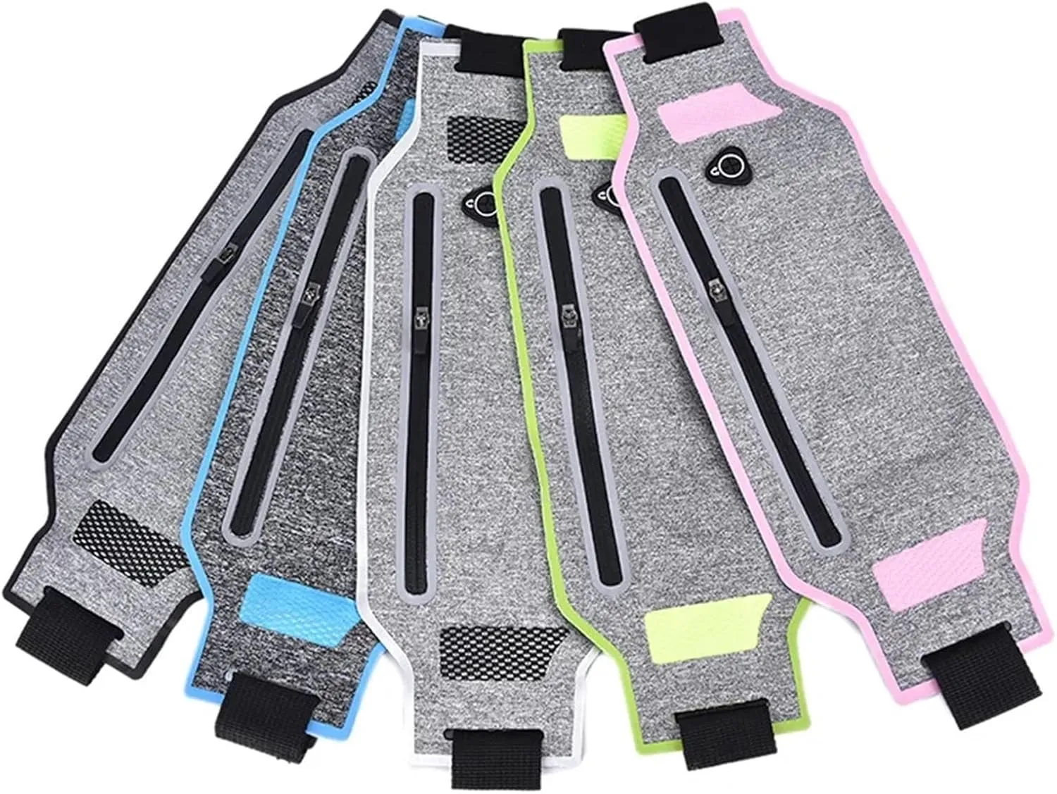 2PCS Ultra-thin Waist Pouch Wallet Belt Bags Fashion Running Sport Bum Bag Pack Travel Belly Waist Money Belt For Fitness and Running(GRAY)