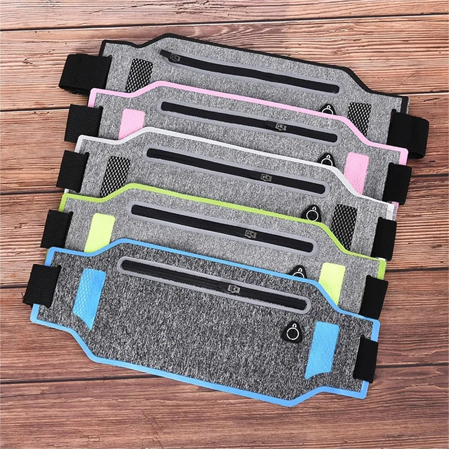 2PCS Ultra-thin Waist Pouch Wallet Belt Bags Fashion Running Sport Bum Bag Pack Travel Belly Waist Money Belt For Fitness and Running(GRAY)