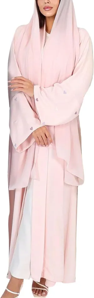 Abayas for Women Muslim Islamic Dubai Cardigan Open Front Chiffon Dress Long Sleeve Maxi Abaya Long Kaftan Robe