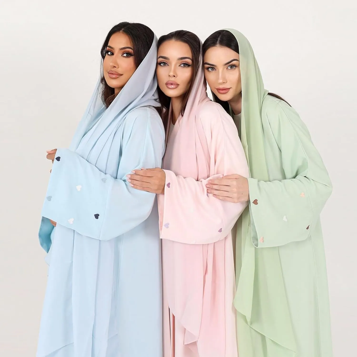 Abayas for Women Muslim Islamic Dubai Cardigan Open Front Chiffon Dress Long Sleeve Maxi Abaya Long Kaftan Robe