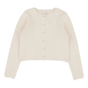 ANALOGIE BY LIL LEGS NATURAL IVORY KNIT CLASSIC CARDIGAN