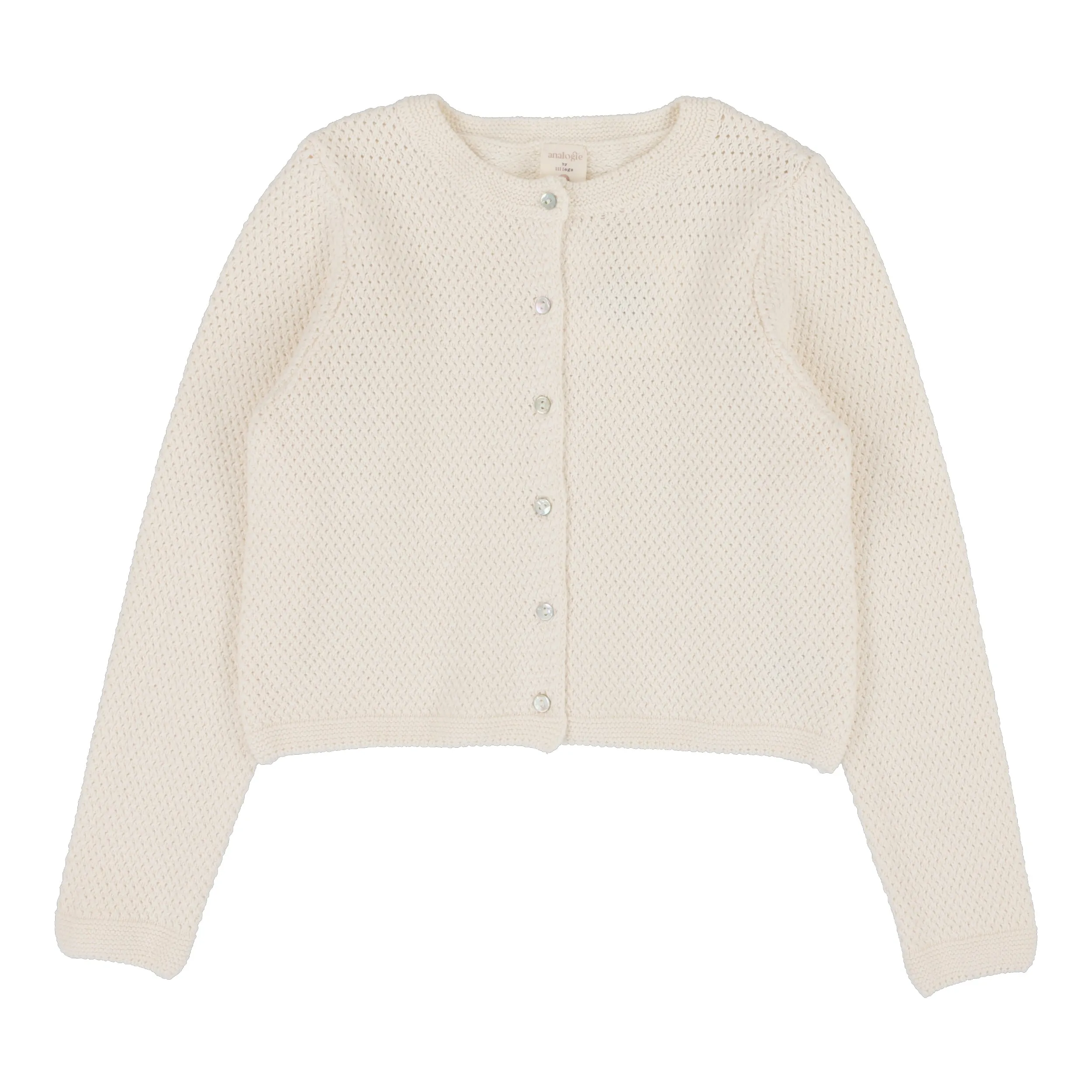 ANALOGIE BY LIL LEGS NATURAL IVORY KNIT CLASSIC CARDIGAN