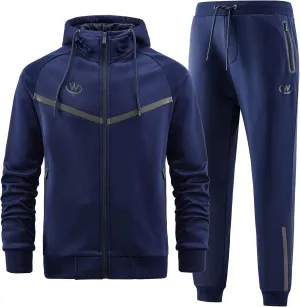 ANOTWENER Mens Tracksuit 2 Piece Hoodie Long Sleeve Full Zip Activewear Jogging Casual Sweatsuit Running Sets for Men