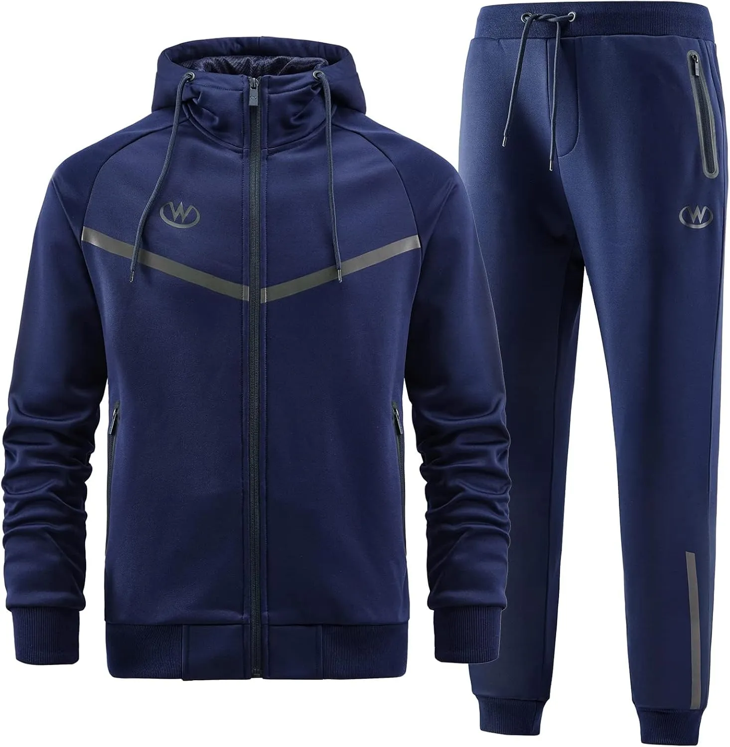 ANOTWENER Mens Tracksuit 2 Piece Hoodie Long Sleeve Full Zip Activewear Jogging Casual Sweatsuit Running Sets for Men