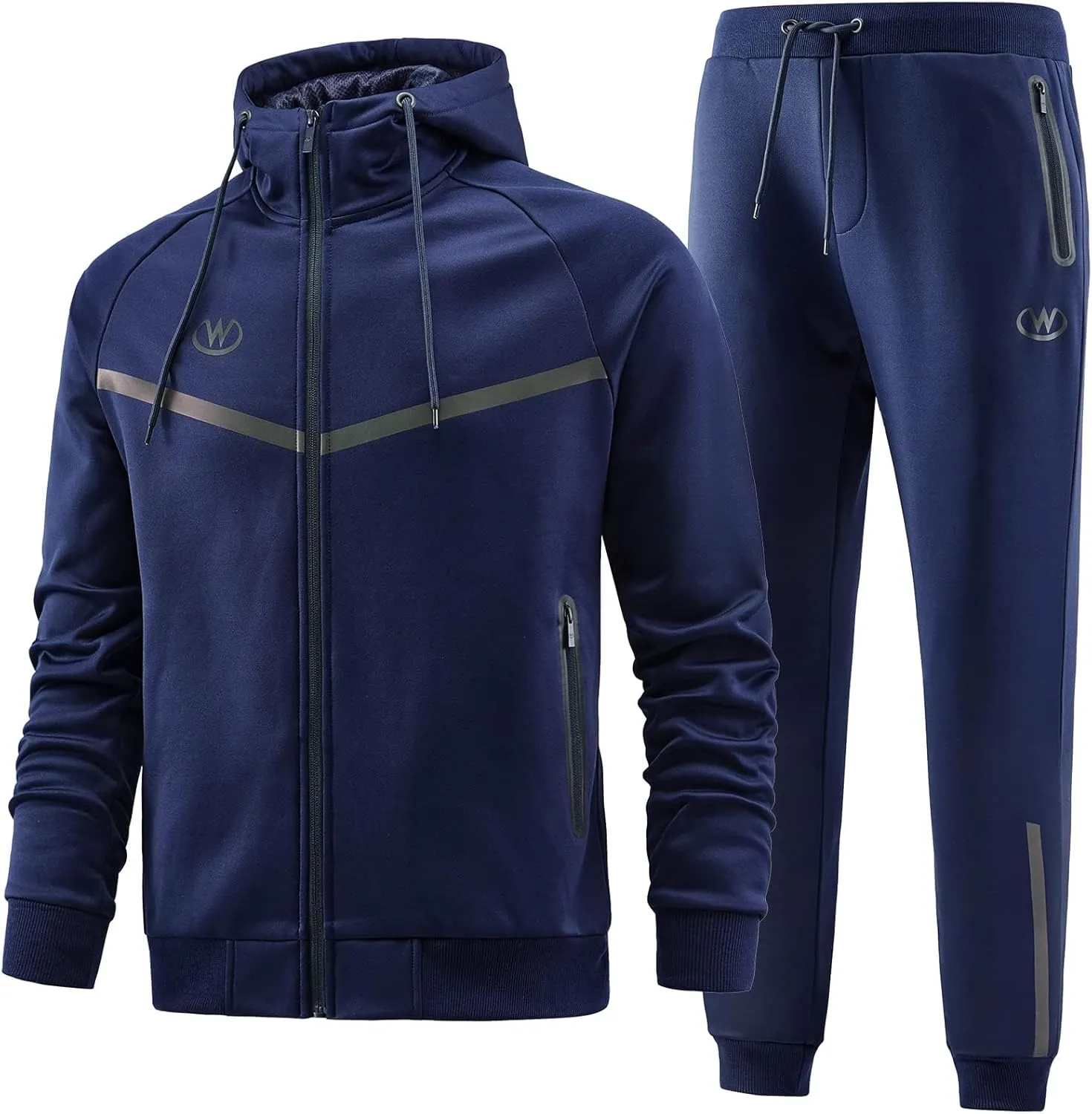 ANOTWENER Mens Tracksuit 2 Piece Hoodie Long Sleeve Full Zip Activewear Jogging Casual Sweatsuit Running Sets for Men