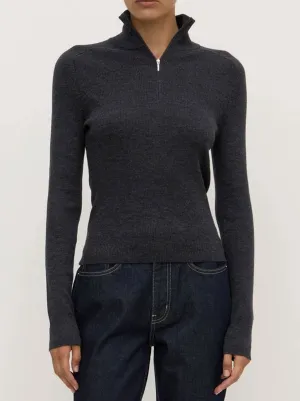 ASSEMBLY LABEL LAINE QUARTER ZIP WOOL KNIT