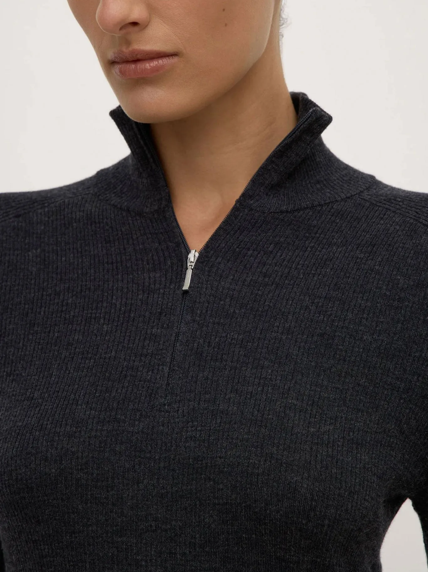 ASSEMBLY LABEL LAINE QUARTER ZIP WOOL KNIT