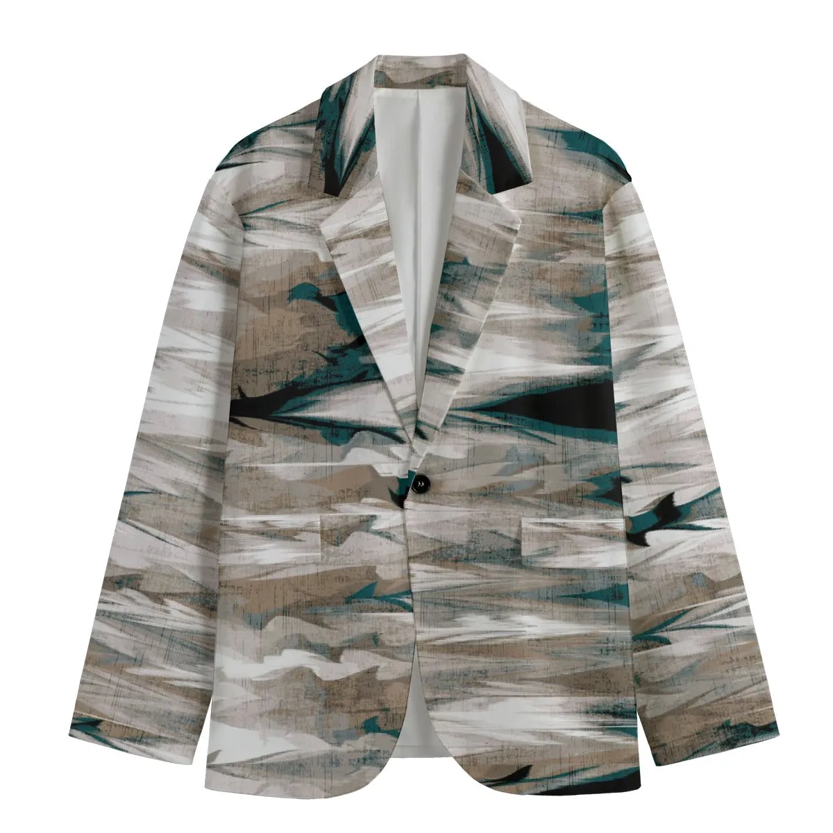 Avant-Garde Casual Flat Lapel Collar Cotton Blazer