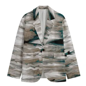 Avant-Garde Casual Flat Lapel Collar Cotton Blazer