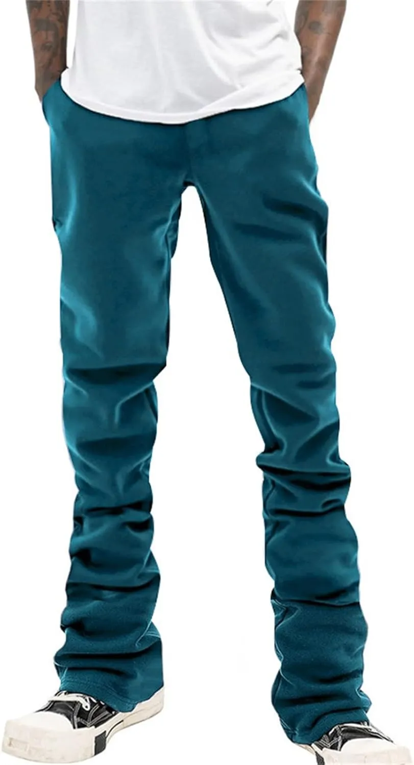 Beach Pants for Men Big and Tall Slim Tit Trousers Casual Relaxed Fit Work Active Summer Yoga Pants with Pockets