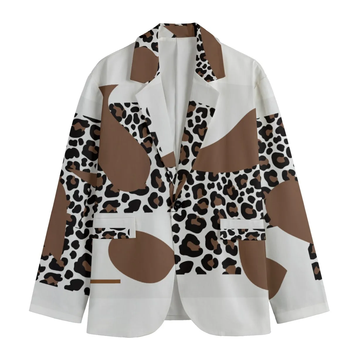 Bold Illusion Casual Flat Lapel Collar Blazer