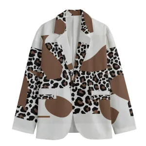 Bold Illusion Casual Flat Lapel Collar Blazer