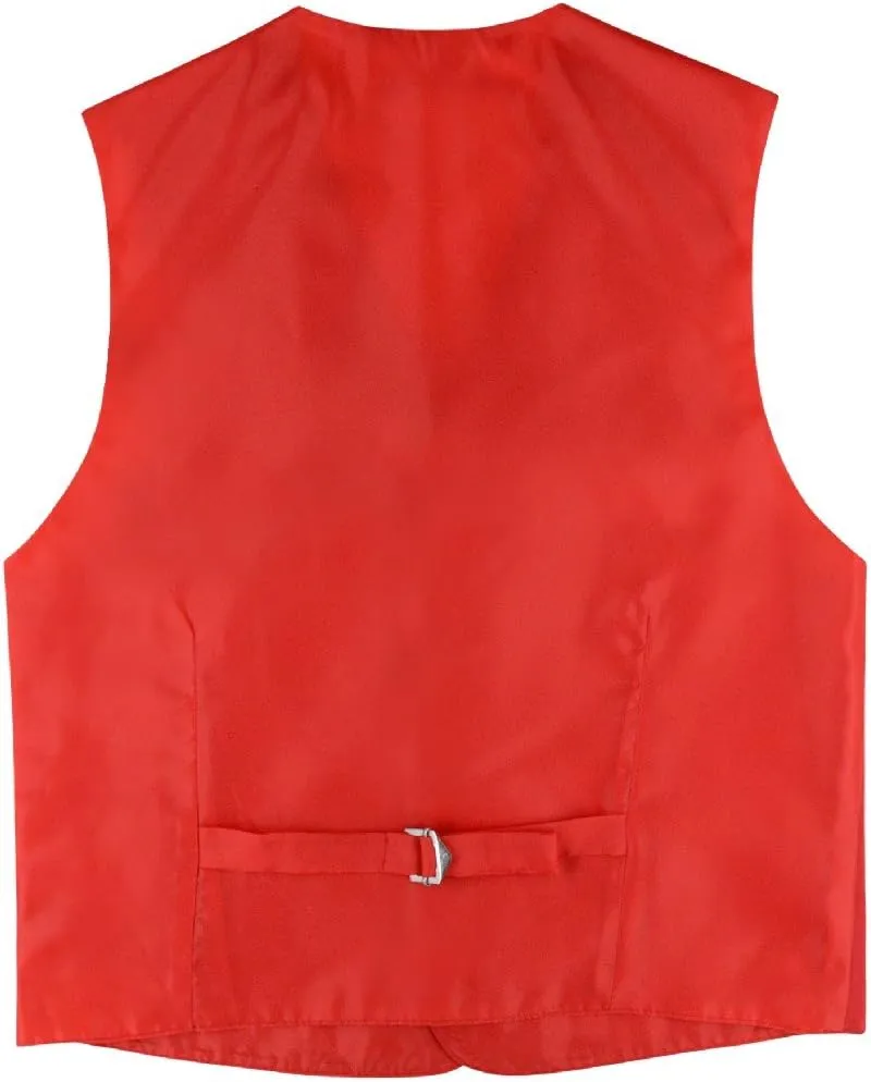 BOY'S Dress Vest & NeckTie Solid PINK Color Neck Tie Set