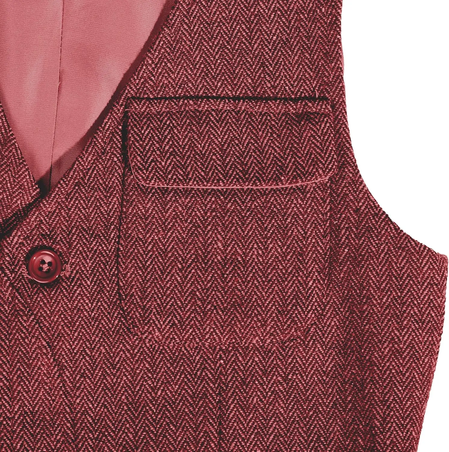 Boys Vest Vintage Tweed Toddler Little Kids Waistcoat with Pocket Sleeveless Slim Fit Casual Vest Outfit