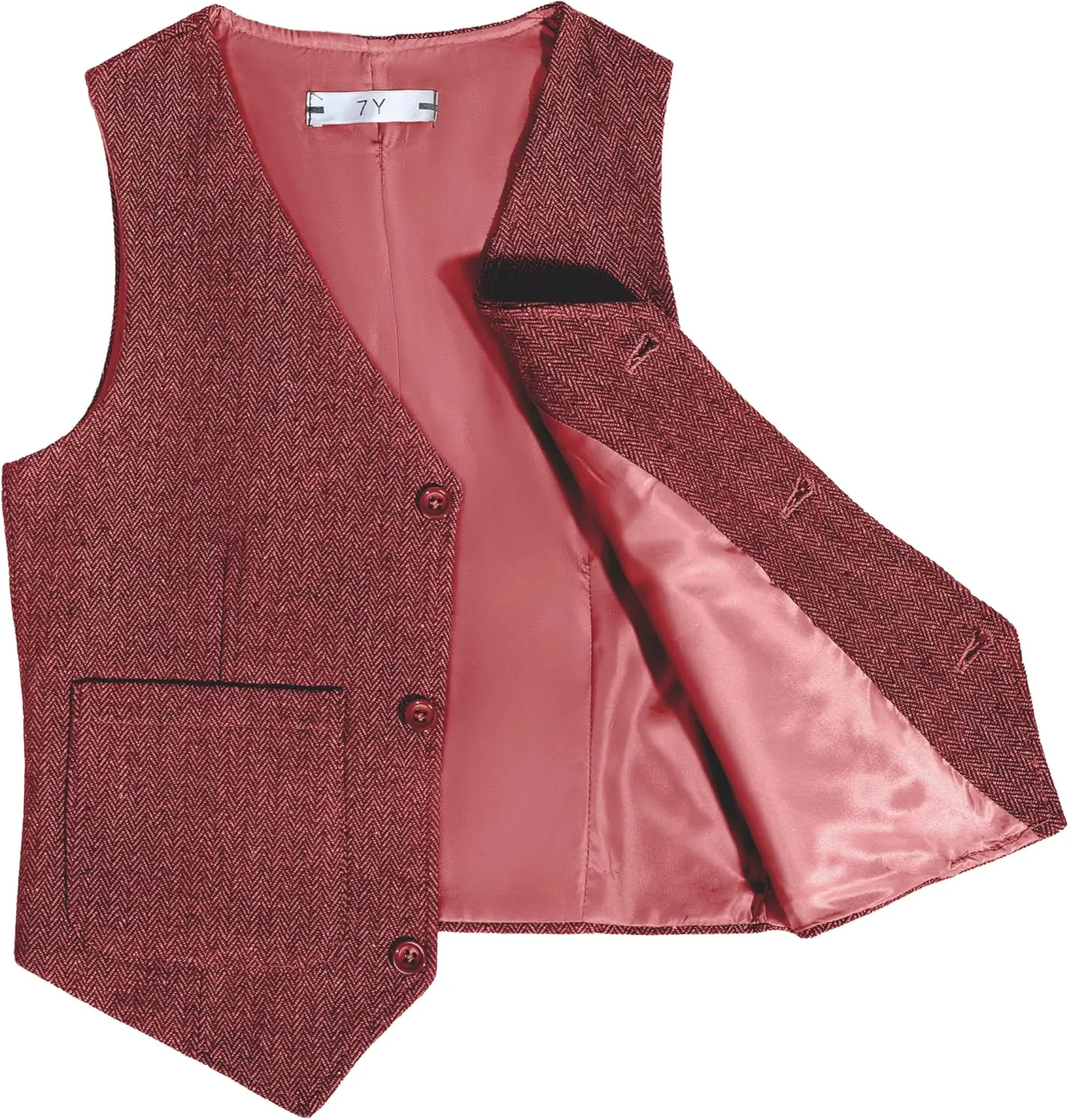 Boys Vest Vintage Tweed Toddler Little Kids Waistcoat with Pocket Sleeveless Slim Fit Casual Vest Outfit