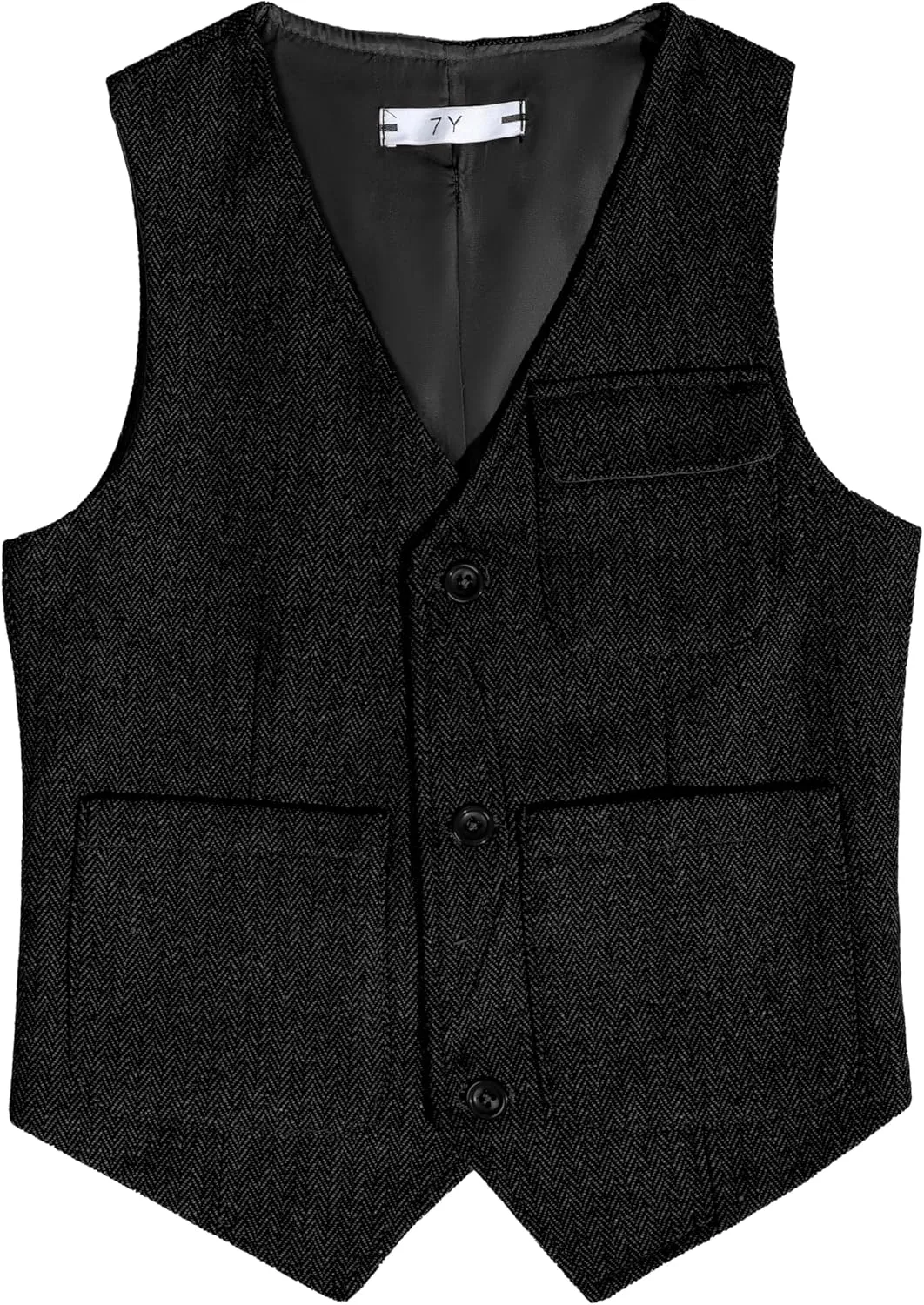 Boys Vest Vintage Tweed Toddler Little Kids Waistcoat with Pocket Sleeveless Slim Fit Casual Vest Outfit