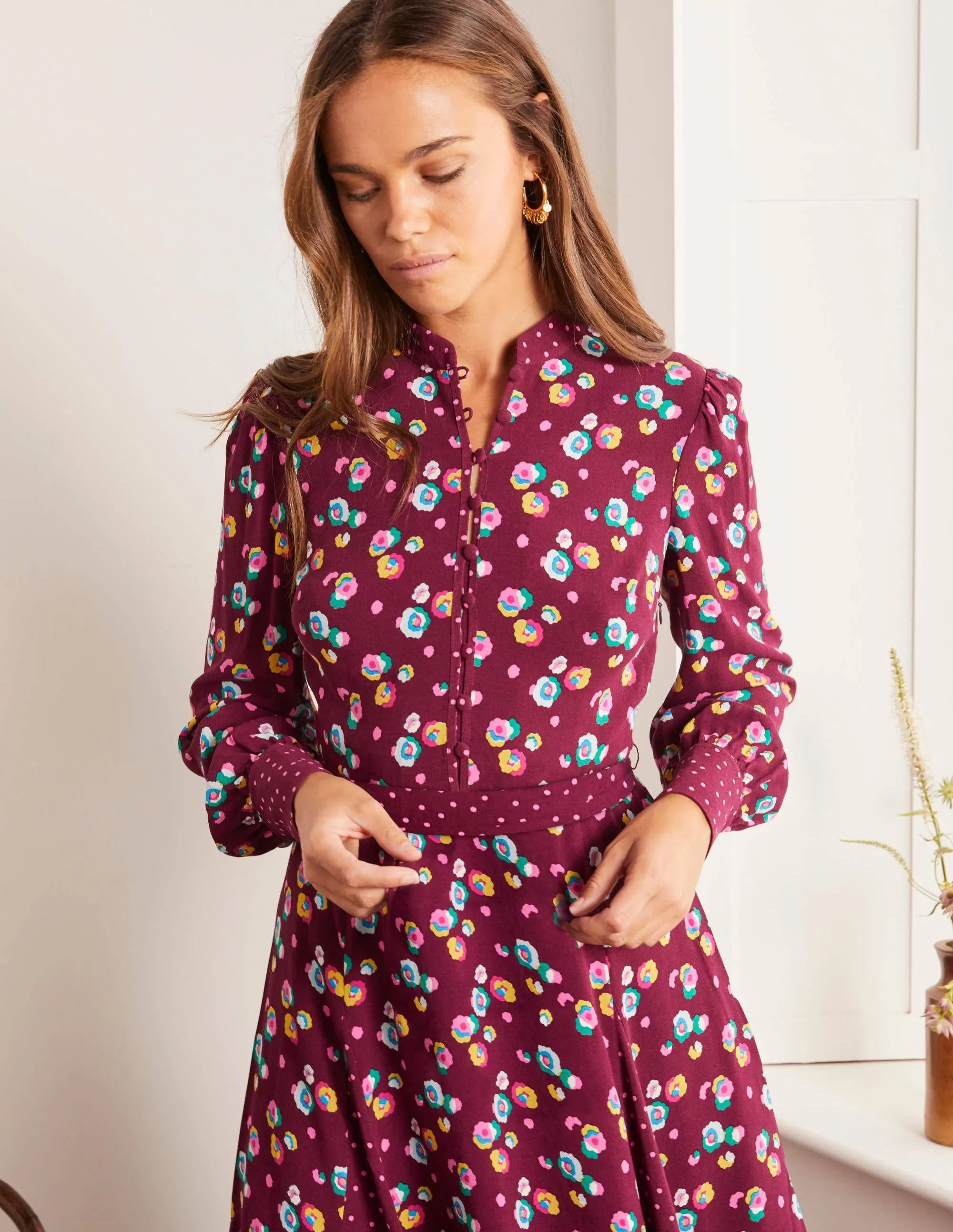 Christina Dress-Ruby Ring, Billowy Peony