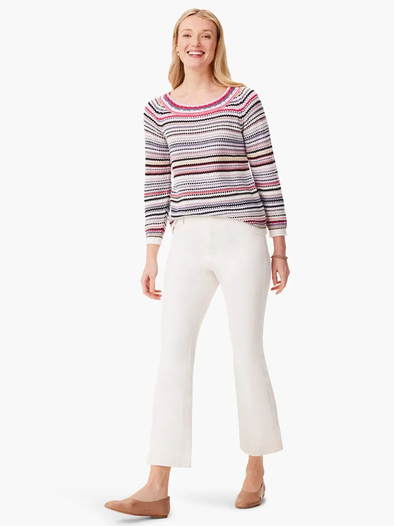 Clare Crochet Crush Sweater in Pink Multi - Nic & Zoe S241130