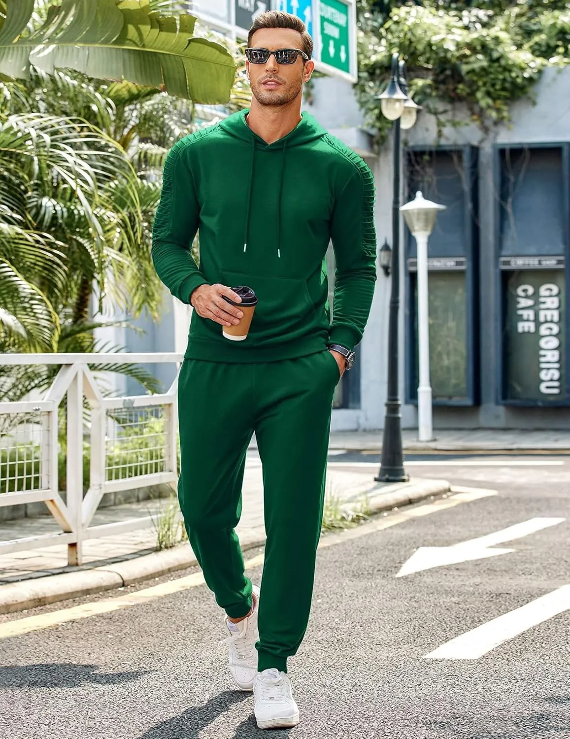 COOFANDY Men's Tracksuit 2 Piece Hoodie Sweatsuit Sets Casual Jogging Athletic Suits