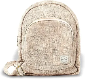 Core Hemp Mini Backpack - Handmade Backpack Purse Made From Organic Hemp - Colorful Hippy Bag With Two Compartments