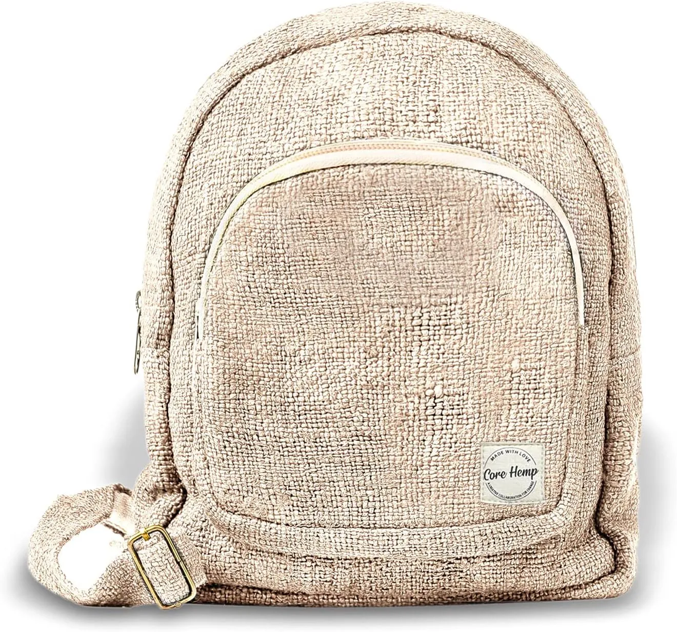 Core Hemp Mini Backpack - Handmade Backpack Purse Made From Organic Hemp - Colorful Hippy Bag With Two Compartments