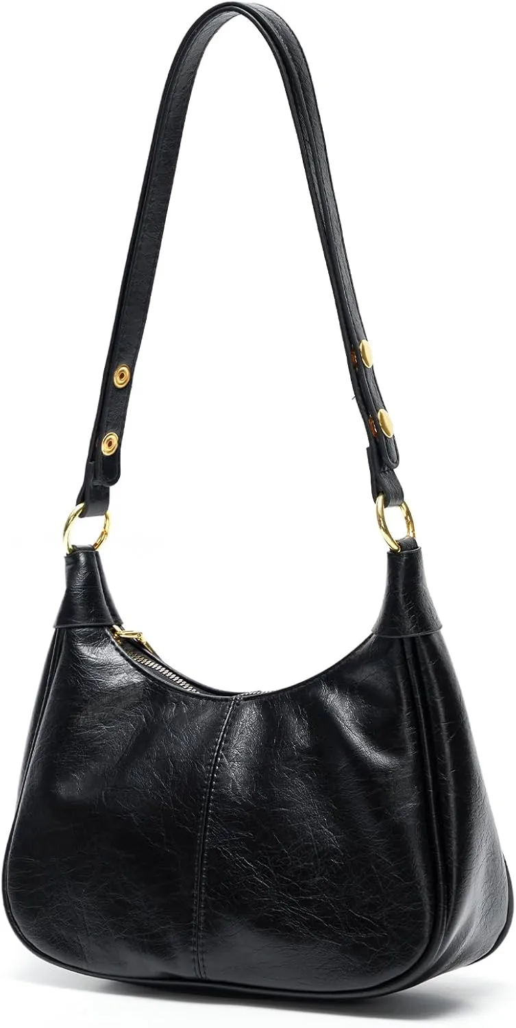 Crescent Shoulder Bag for Women Cute Underarm Tote Purse, Mini Clutch with Zipper Closure, Comes with Adjustable Strap
