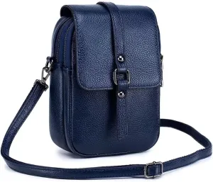 Crossbody Bag for Women Vintage Small Cell Phone Purse Genuine Leather Messenger Shoulder Bag Cash Wallet