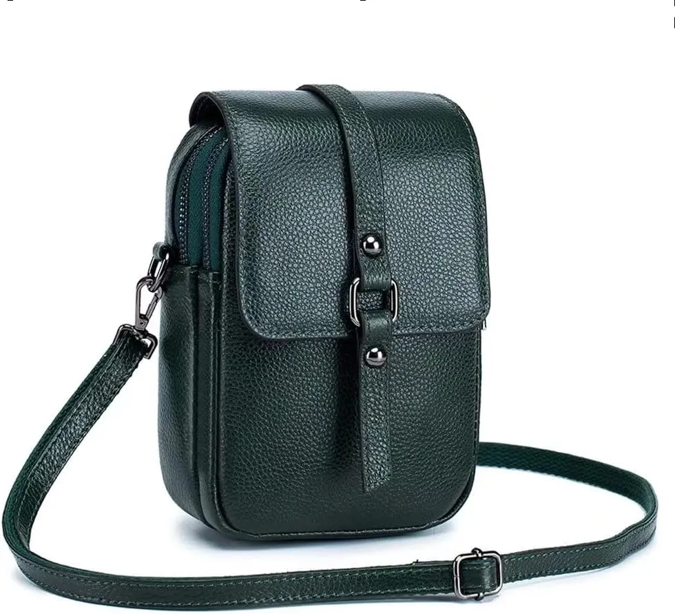 Crossbody Bag for Women Vintage Small Cell Phone Purse Genuine Leather Messenger Shoulder Bag Cash Wallet