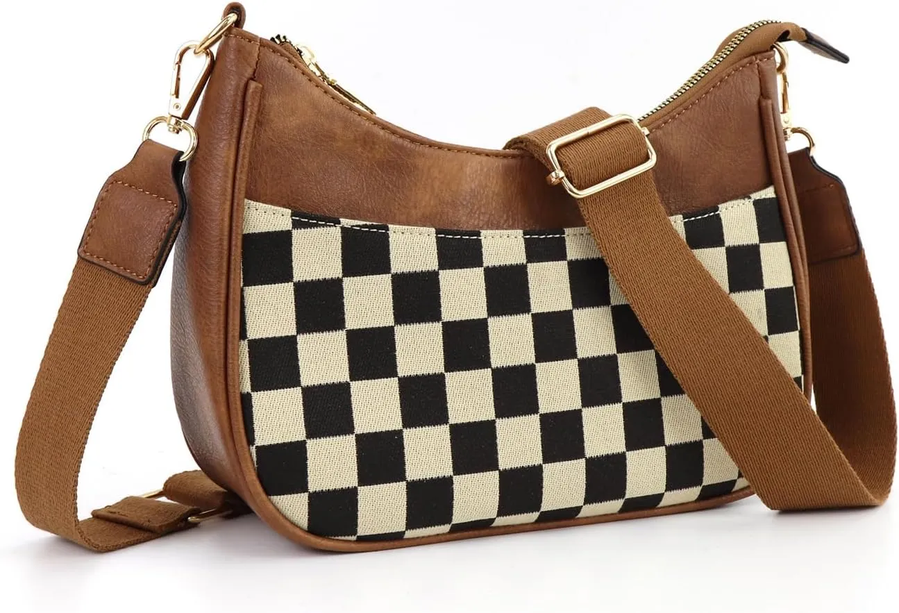 Crossbody Bags for Women, Vegan Leather Shoulder Handbags with Adjustable Guitar Strap,Purses for Women Hobo Satchel