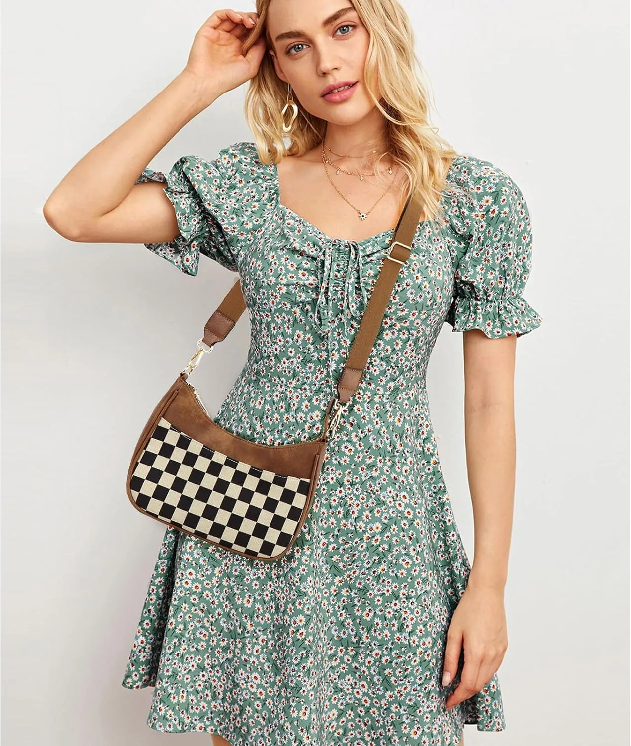 Crossbody Bags for Women, Vegan Leather Shoulder Handbags with Adjustable Guitar Strap,Purses for Women Hobo Satchel