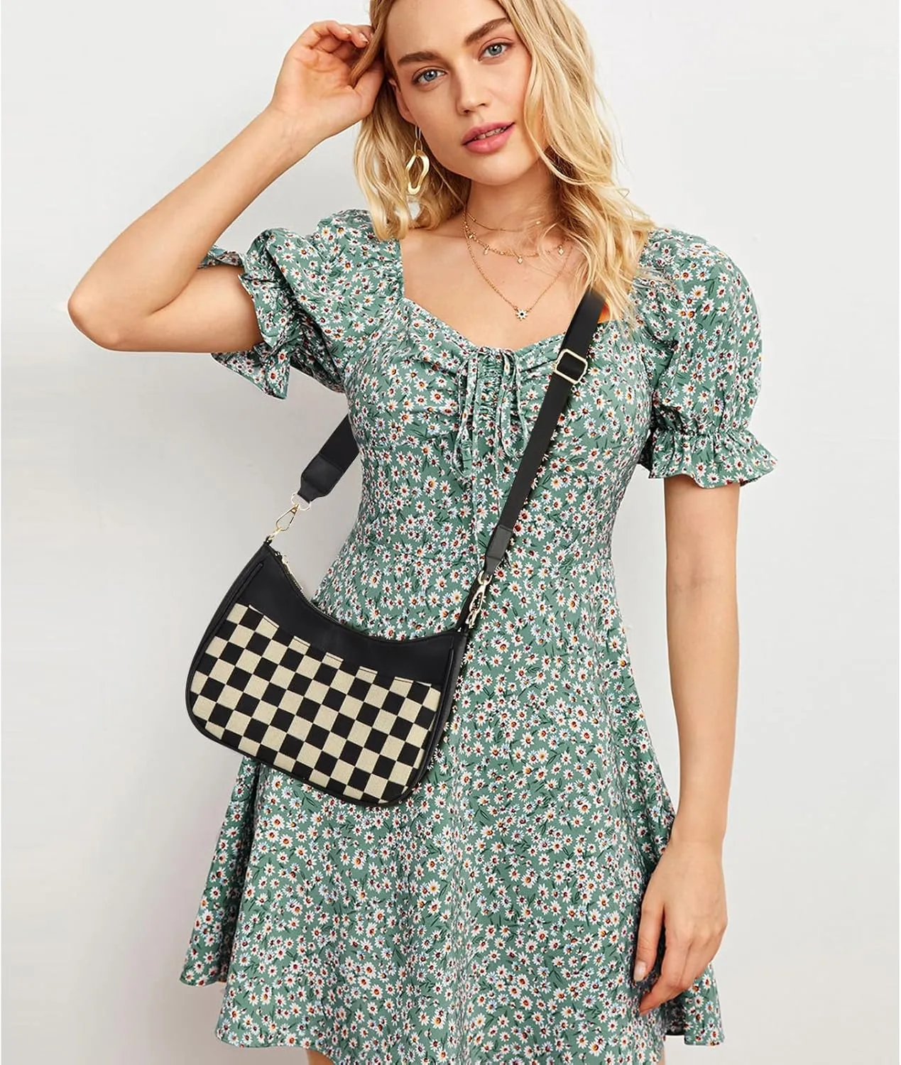 Crossbody Bags for Women, Vegan Leather Shoulder Handbags with Adjustable Guitar Strap,Purses for Women Hobo Satchel