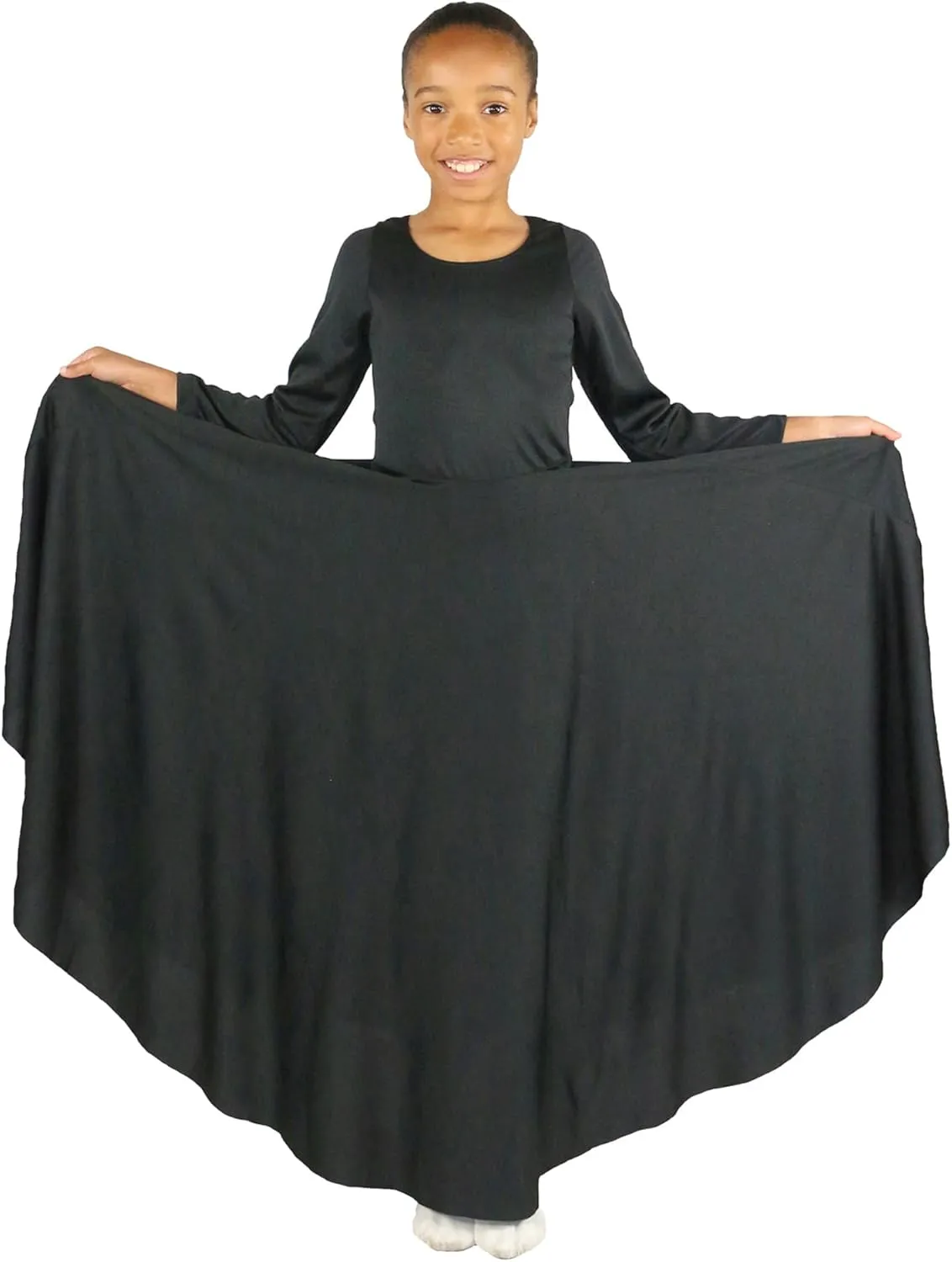 Danzcue Girls Praise Loose Fit Full Length Long Sleeve Dance Dress