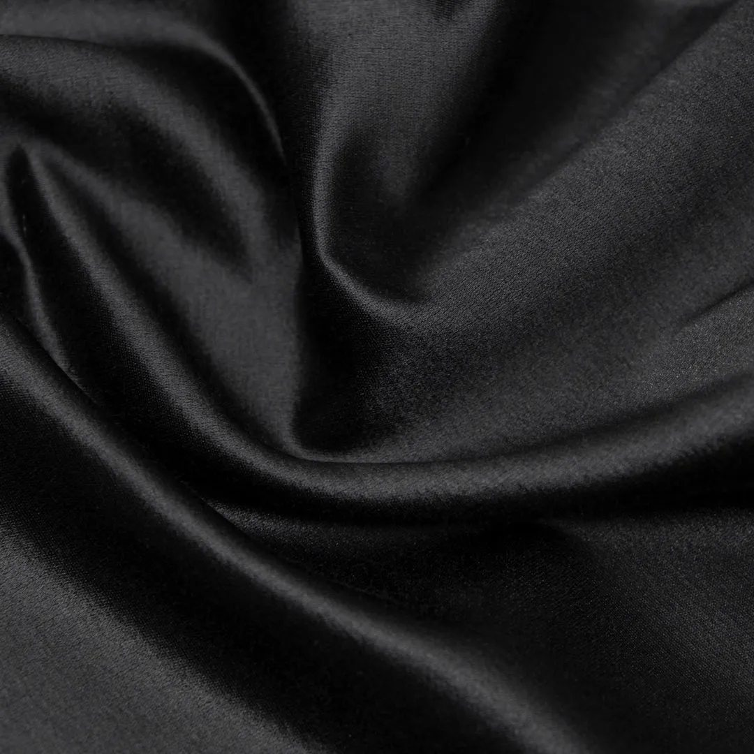 Deadstock Heavyweight Cotton Poly Satin - Black
