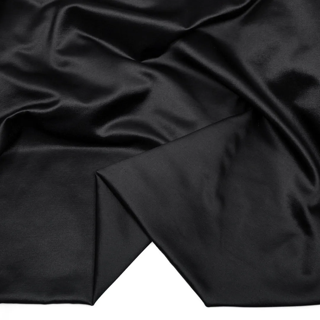 Deadstock Heavyweight Cotton Poly Satin - Black