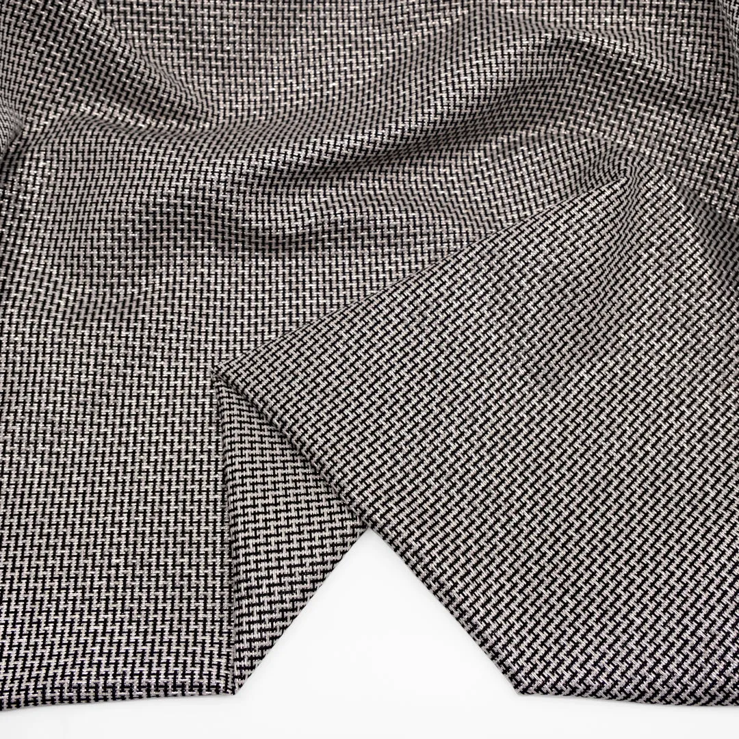 Deadstock Metallic Maze Jacquard - Black/Ivory