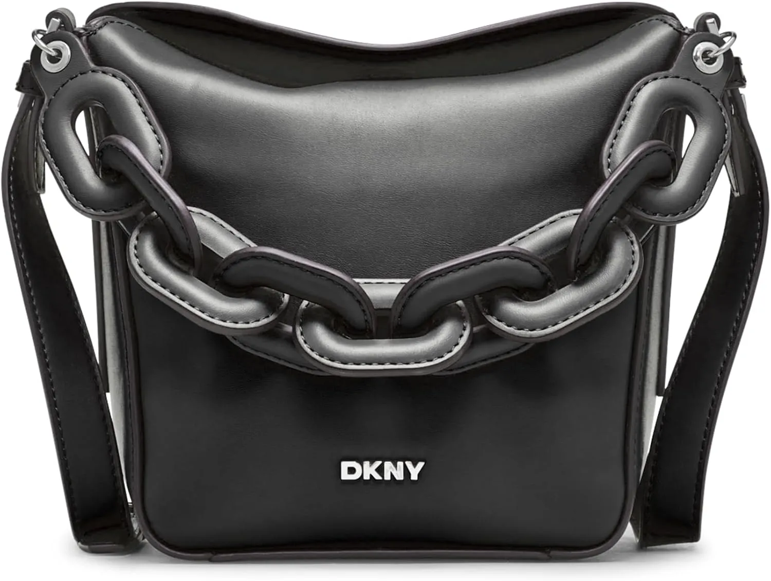 DKNY Aspen Hobo Bag, Black/Silver