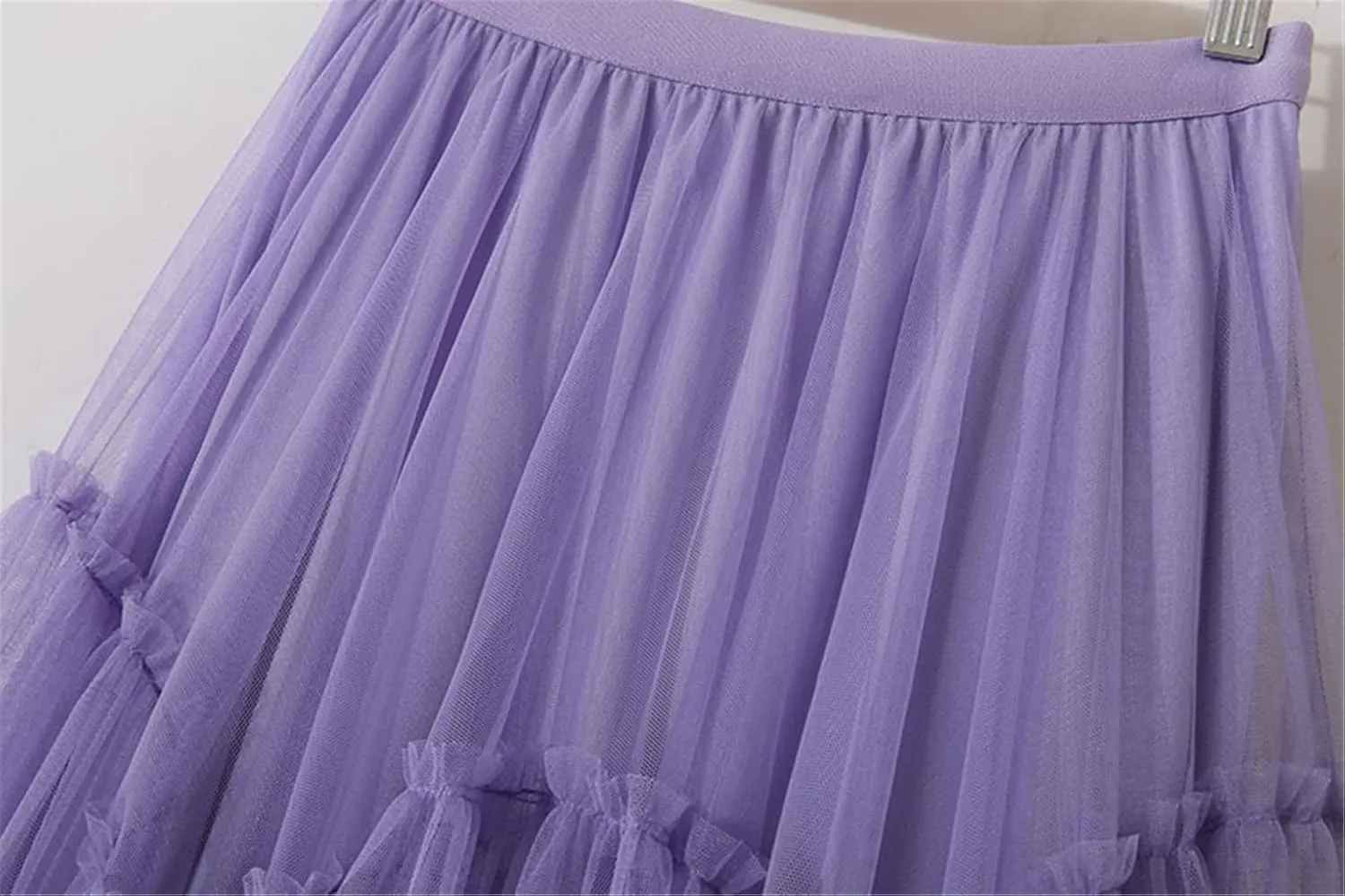 Female Long Mesh Pleated Skirt Women Spring Autumn Ladies High Waist A Line Skirt