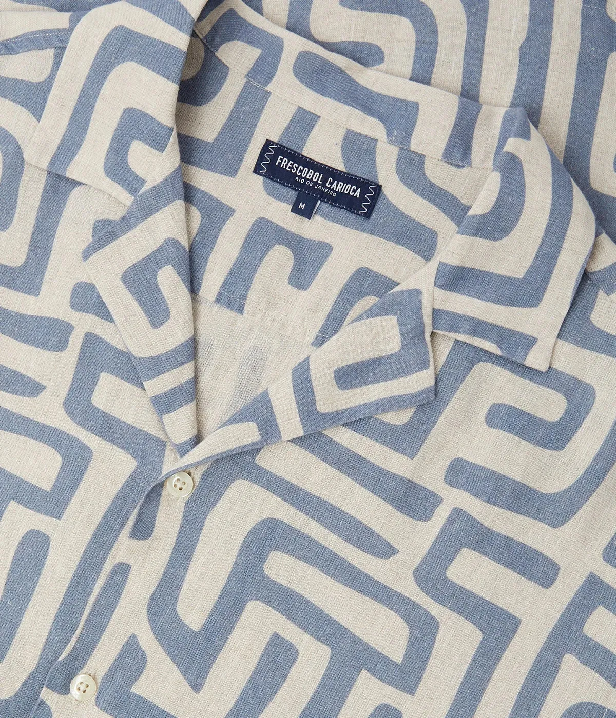 *FINAL SALE* Roberto Linen Short Sleeve Shirt in Denim Blue