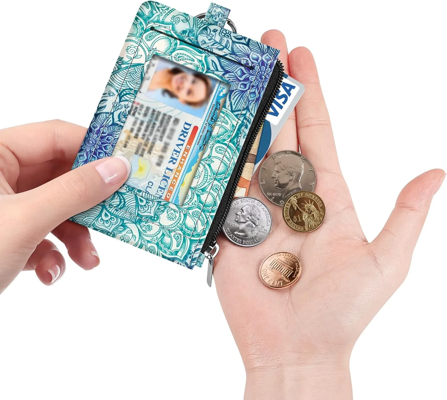 Fintie Zip ID Case Card Holder, Slim Coin Purse Wallet RFID Blocking Change Pouch with Key Chain