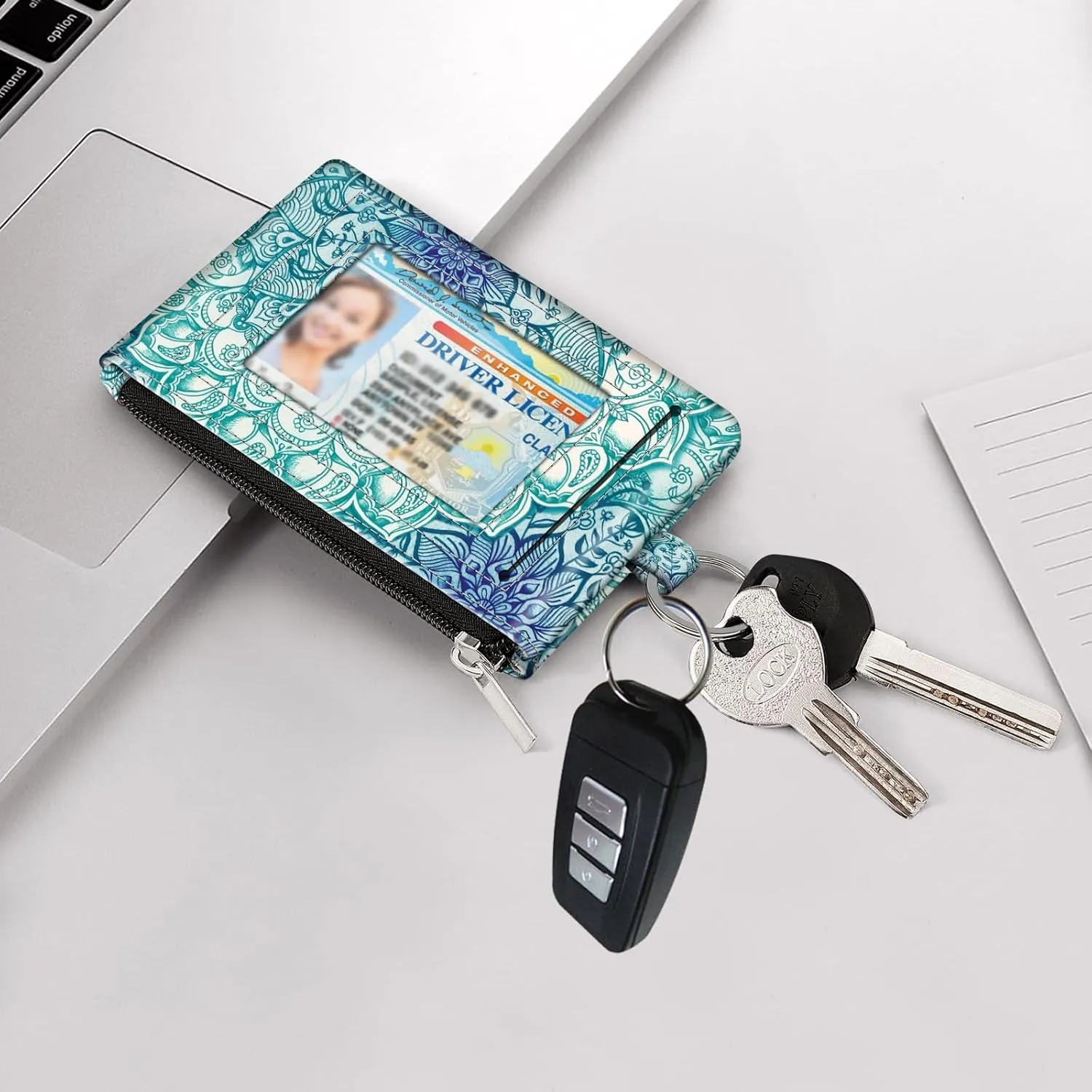Fintie Zip ID Case Card Holder, Slim Coin Purse Wallet RFID Blocking Change Pouch with Key Chain