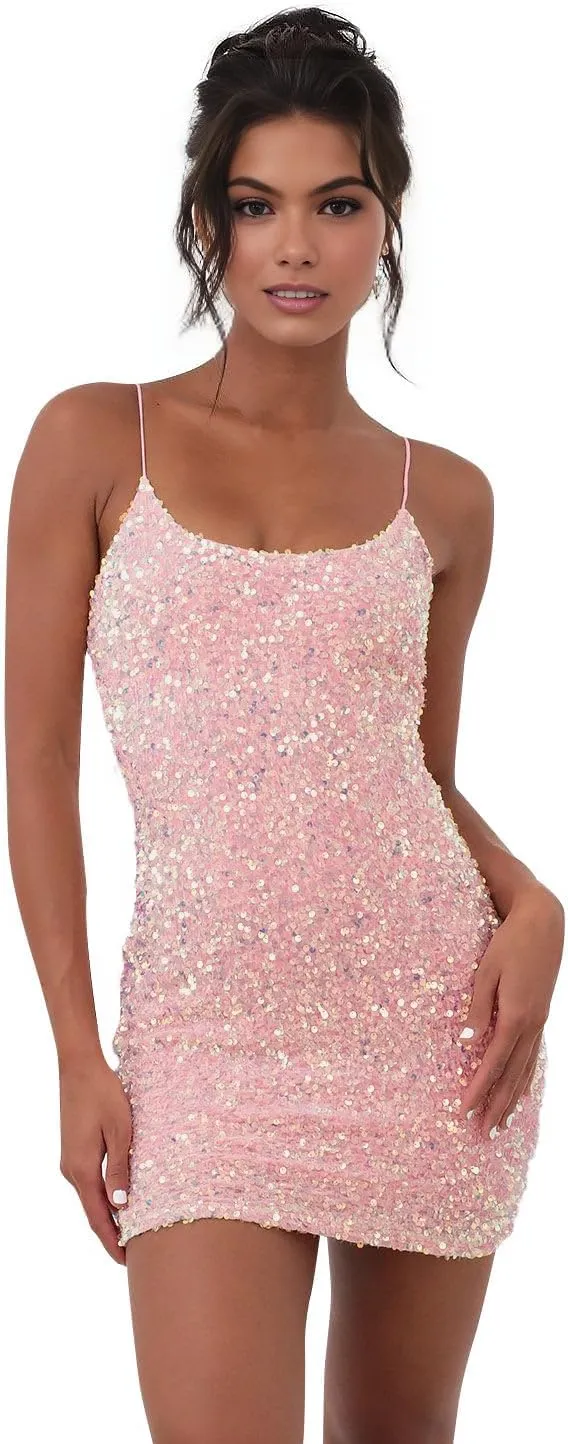 Fivsole Sparkly Short Sequin Homecoming Dress for Teens 2025 HOCO Cocktail Party Mini Dresses