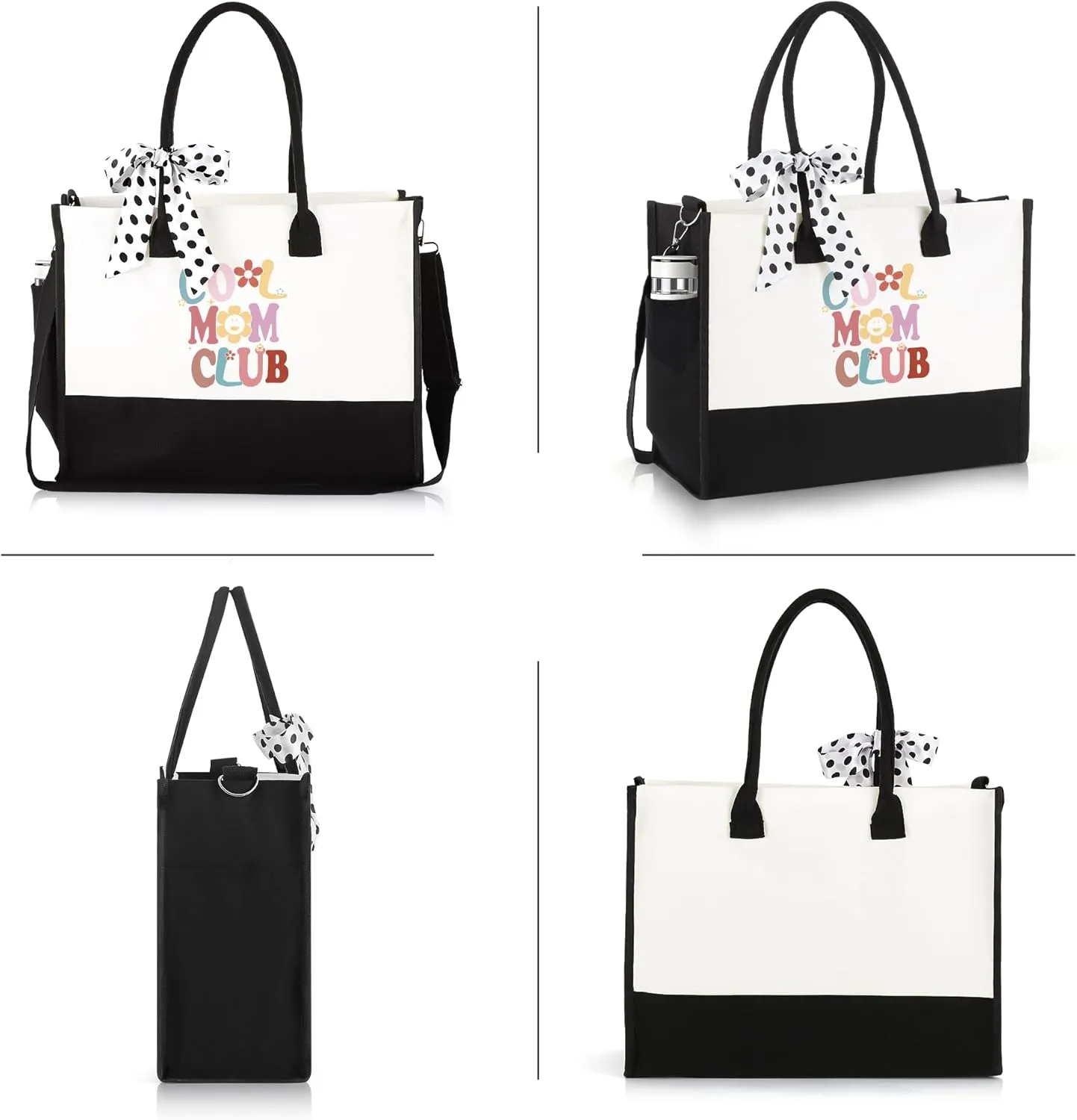 Gifts for Mom Grandma Sister Friends Nana Teacher, Birthday Gifts Ideas Canvas Initial Tote Bag for Women