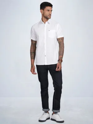 HALF SLEEVE COTTON DOBBY STRETCH SHIRT