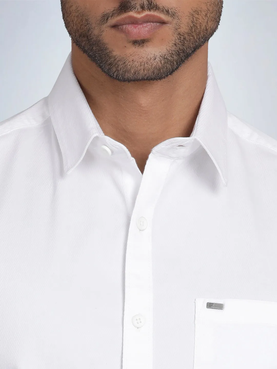 HALF SLEEVE COTTON DOBBY STRETCH SHIRT