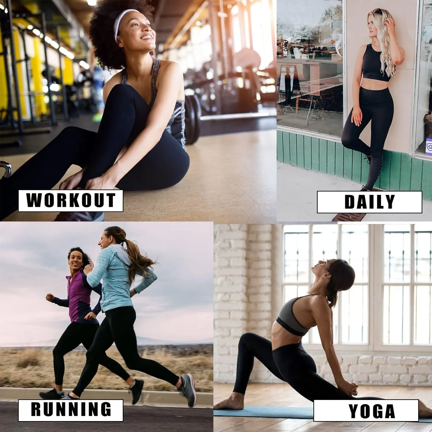 Hi Clasmix 5 Pack Super Soft Leggings for Women Pack-High Waisted Tummy Control Workout Yoga Running Gym Fitness Active Pants