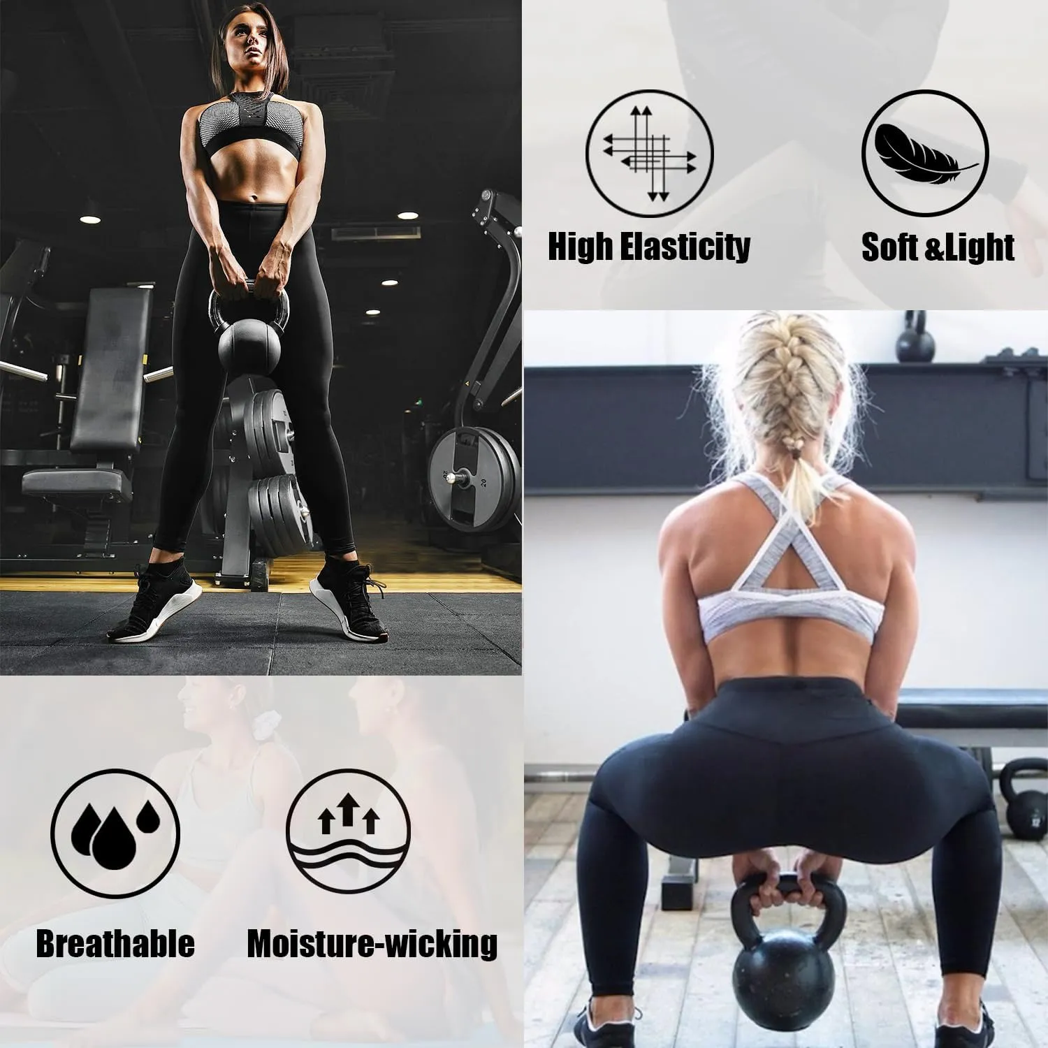 Hi Clasmix 5 Pack Super Soft Leggings for Women Pack-High Waisted Tummy Control Workout Yoga Running Gym Fitness Active Pants