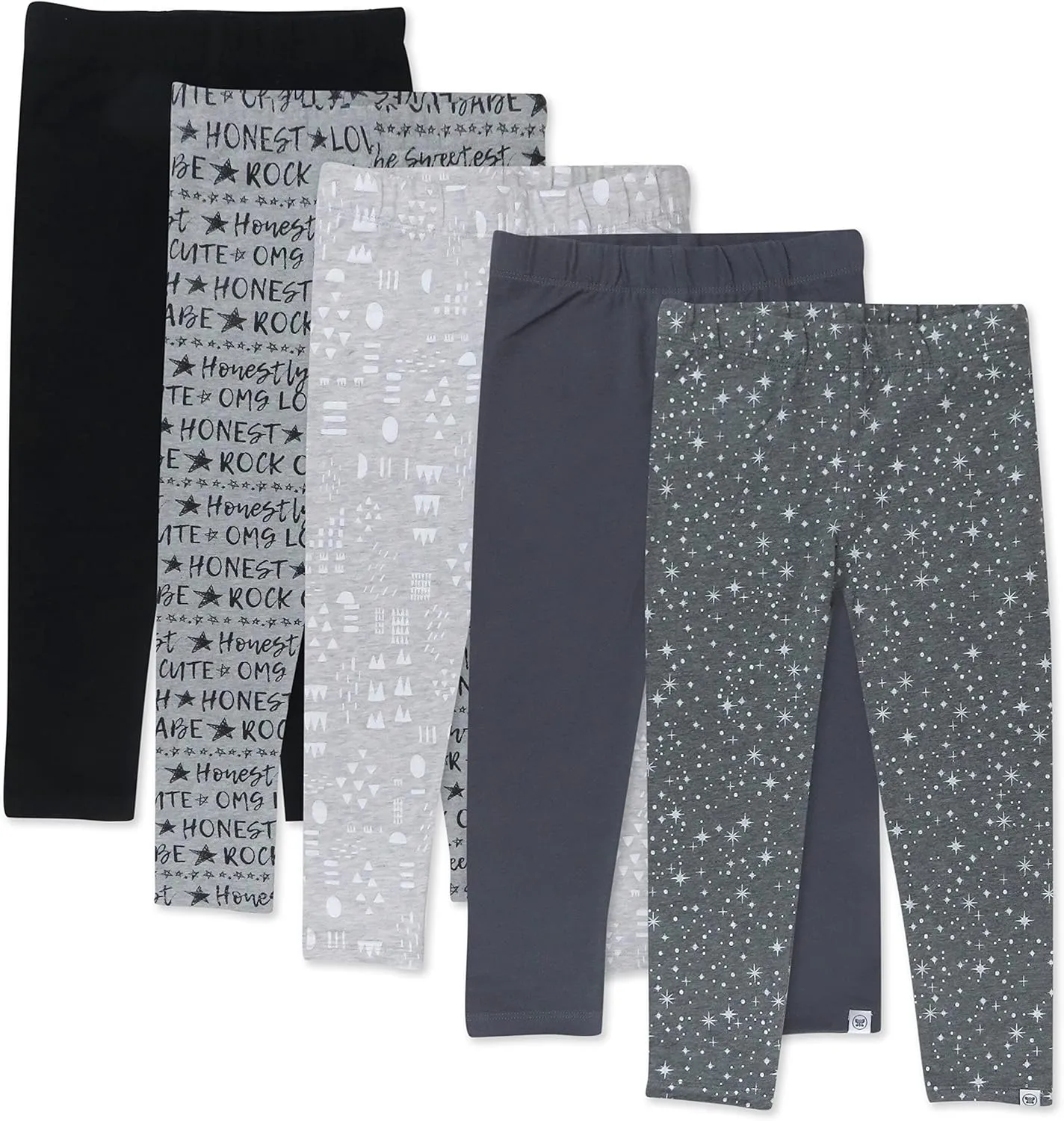 HonestBaby Multipack Leggings Skinny, Flare and Cargo Pants Organic Cotton for Infant Baby Girls, Toddlers, Little Kids