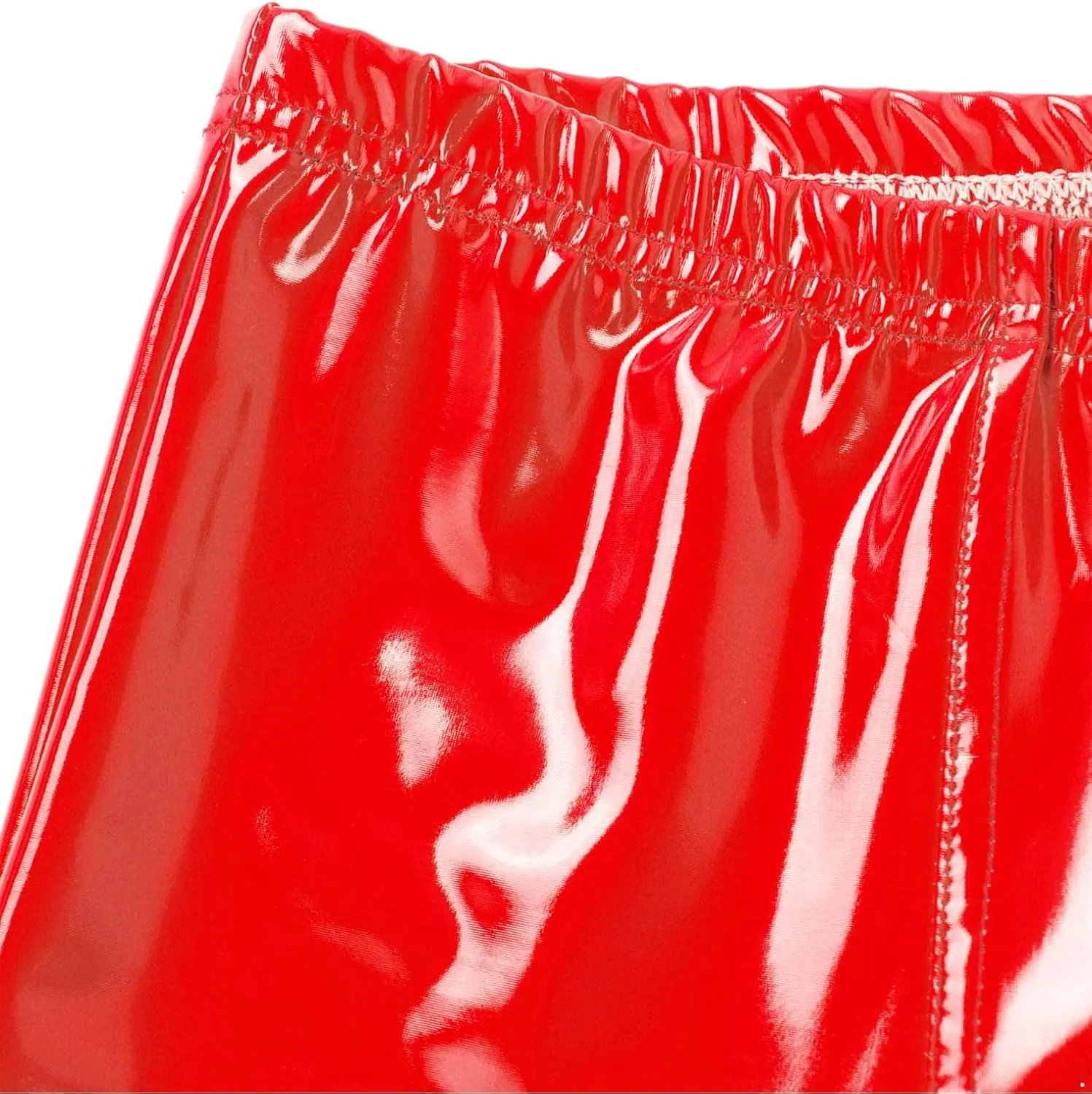 Hularka Men's Sexy Boxer Briefs Low Rise Hipster Trunks Hot Pants PVC Leather Wet Look Shorts