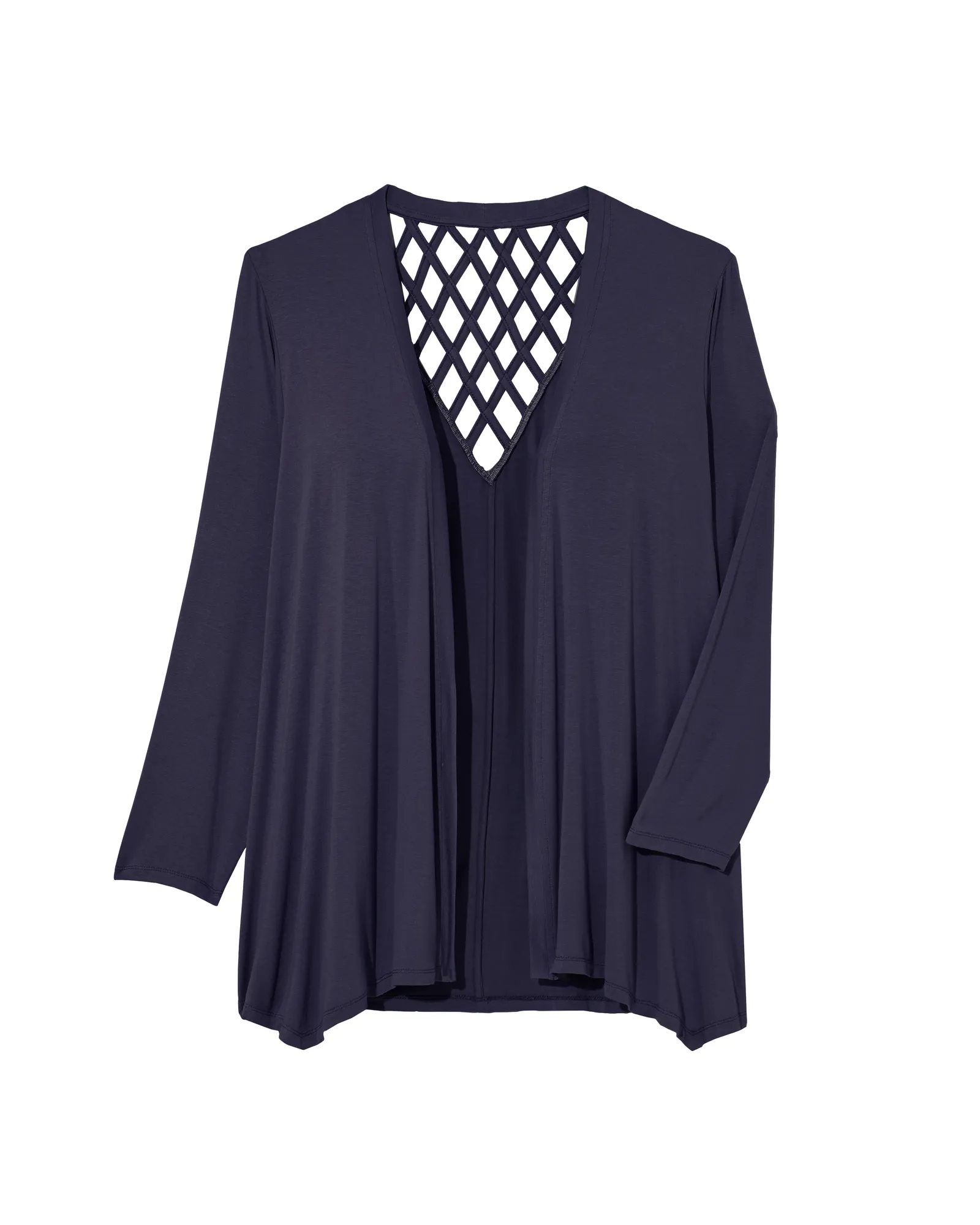 Jessica Long Sleeve Cage Back Cardigan | Navy